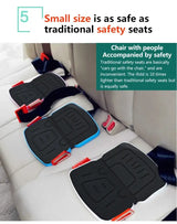 Ifold Portable Baby Car Seat installed in a car seat, showcasing its compact design for safety and convenience.