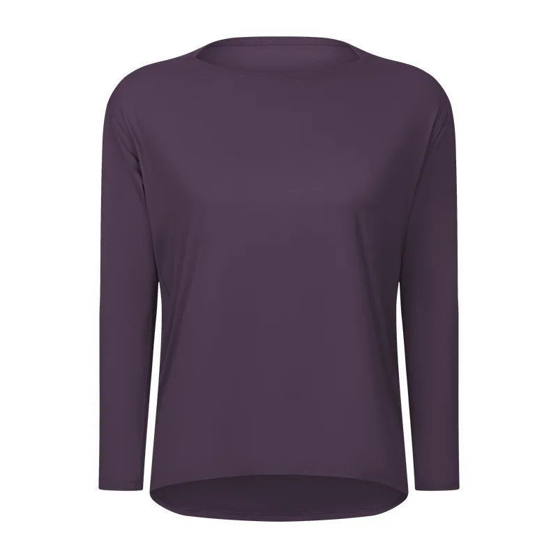 Women's Long Sleeve Yoga Shirt – Quick-Dry Loose Running Training Top