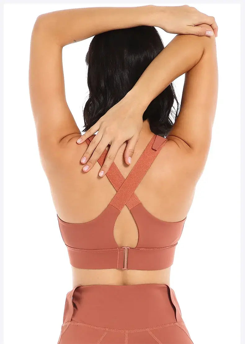 Women Front Zipper Sports Bra Plus Size