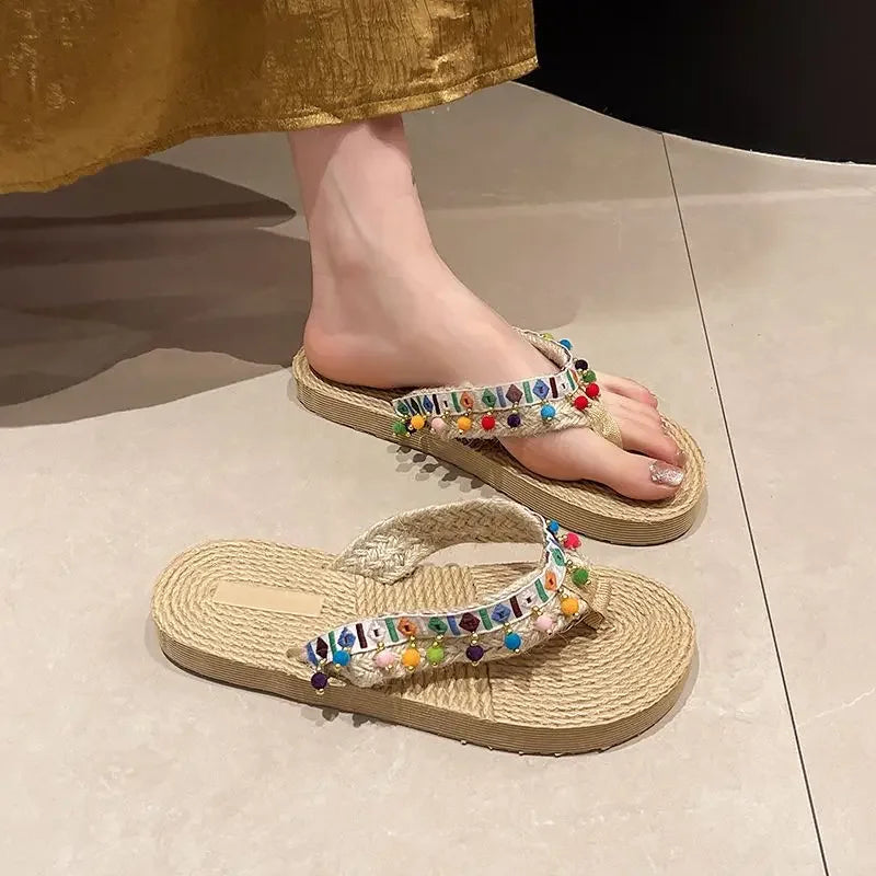 Women’s Low Heel Beach Sandals Non-Slip Slides