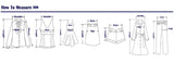 Diagram illustrating how to measure different clothing dimensions for accurate sizing.