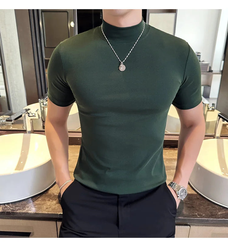 Men Korean Slim Fit Turtleneck Tee