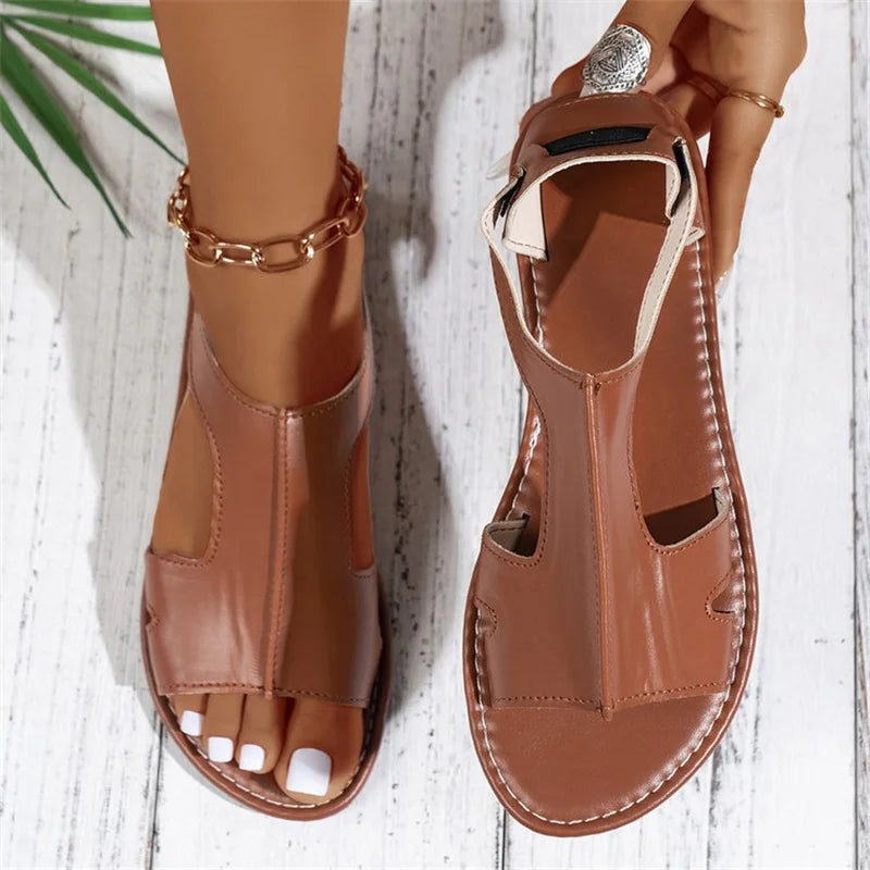 Women Shallow Flat Sandals Lightweight Shoes