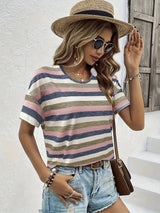 Striped Y2K Style T-Shirt for Women