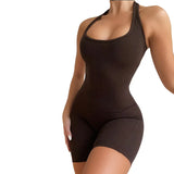 RibbaCharm™ – Sexy Backless Ribbed Bodysuit Romper (Flirty, Fitted & Sleek)