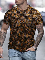 Men's Plus Size 3D Bee Print T-Shirt – Summer