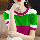 Women Ice Silk Knit T-Shirt