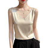 Office Lady V‑Neck Casual Tank Top