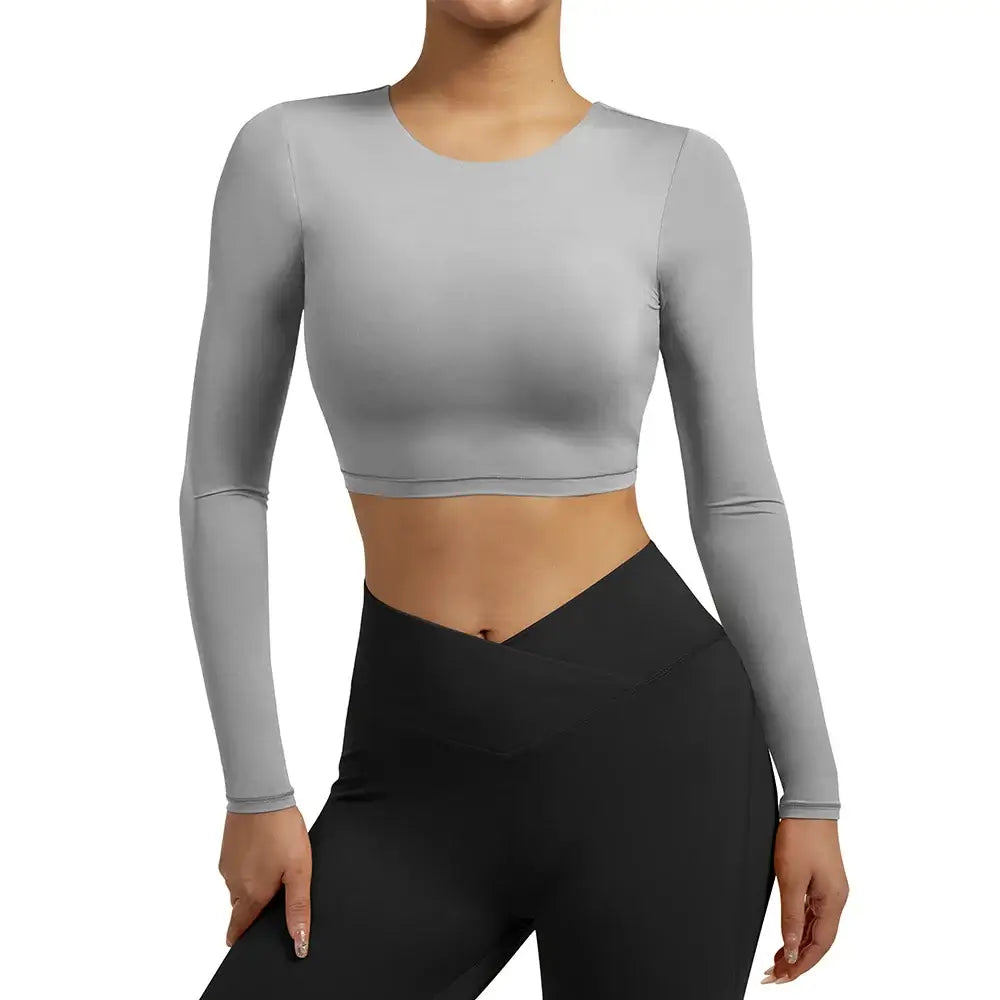 Women Open Back Long Sleeve Yoga Top
