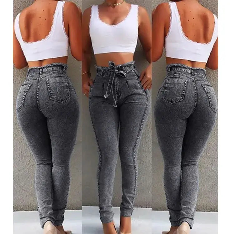 Women High Waist Skinny Stretch Jeans