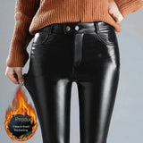 Women Winter Leather Leggings