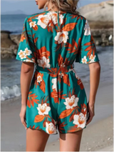 BreezyWave™ – Printed V-Neck Beach Jumpsuit (Fresh, Lightweight & Laid-Back)