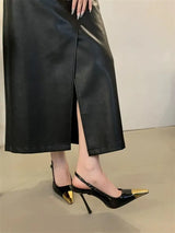 Metal Square Toe Stiletto Pumps – Summer 2025