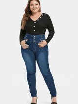 Women's Plus Size High Waist Denim Jeans