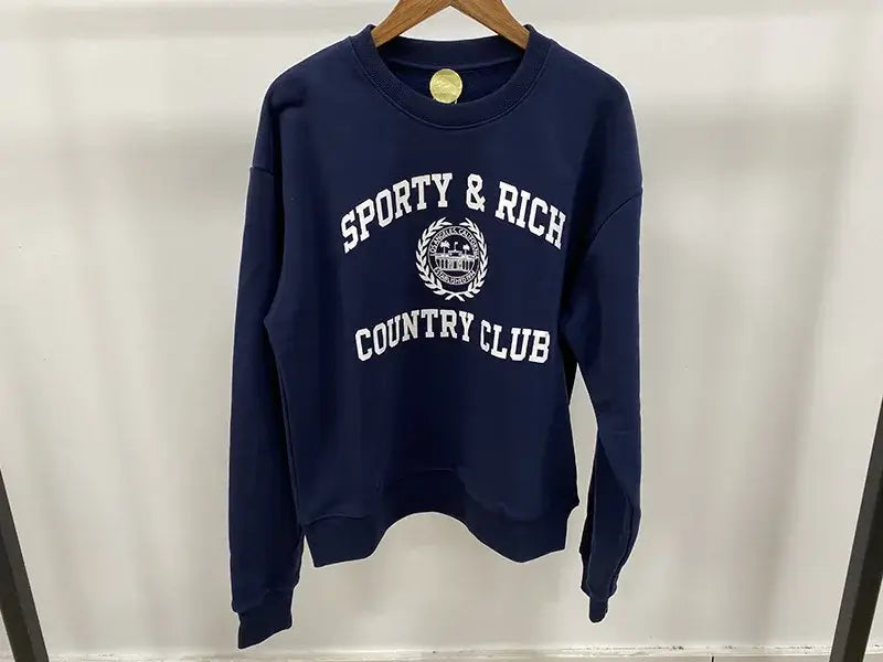 Women Letter Print Sweatshirt Vintage O-Neck Pullover