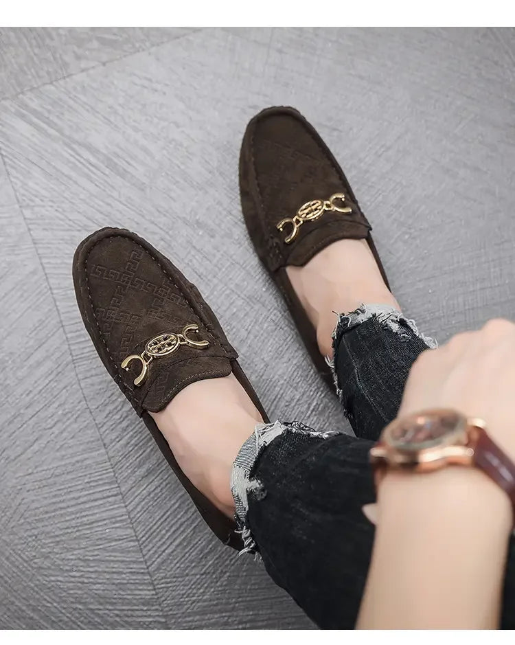 Men Solid Color Big Size Loafers