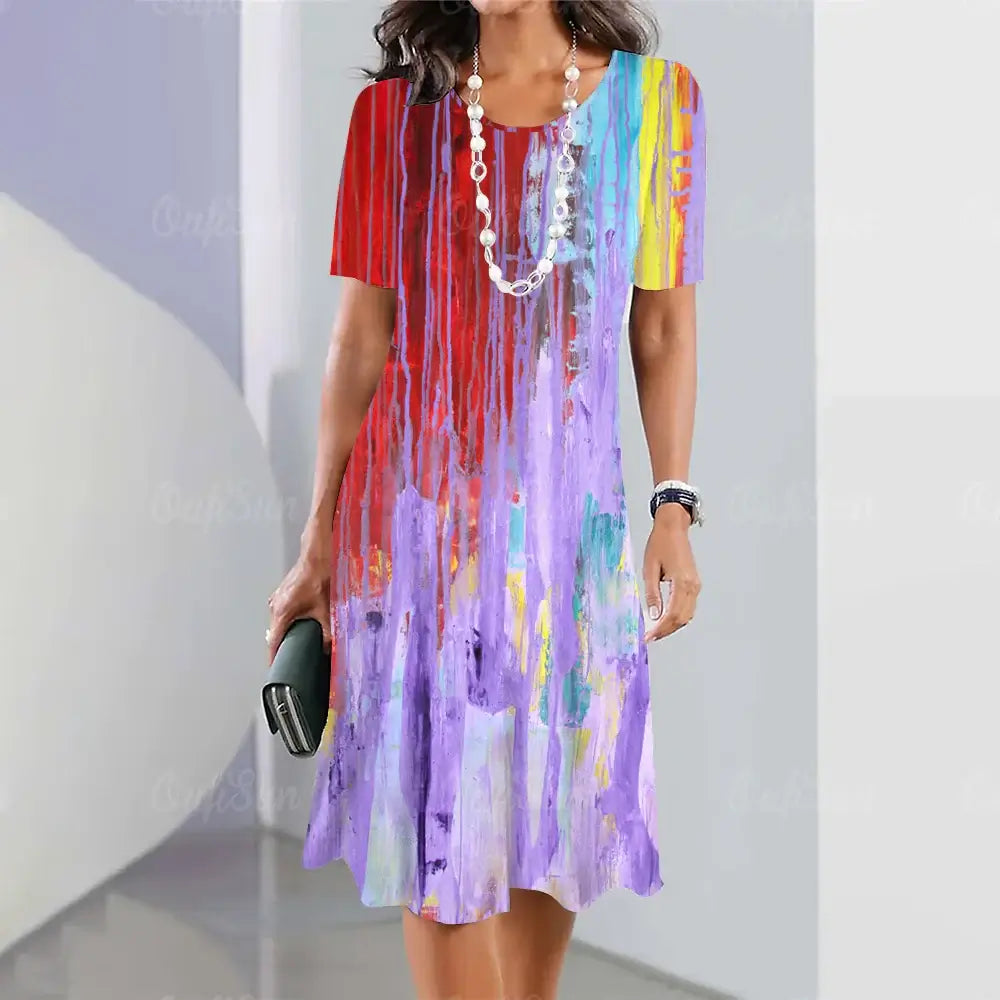 Travel Party Elegant Casual Loose Short Sleeve