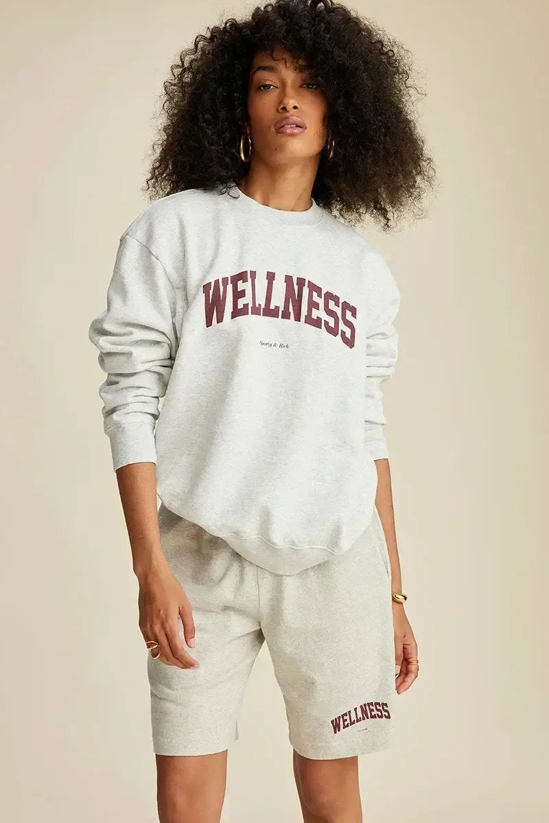 Women Letter Print Sweatshirt Vintage O-Neck Pullover