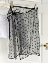 Women Vintage Lace Tulle Bandage Skirt