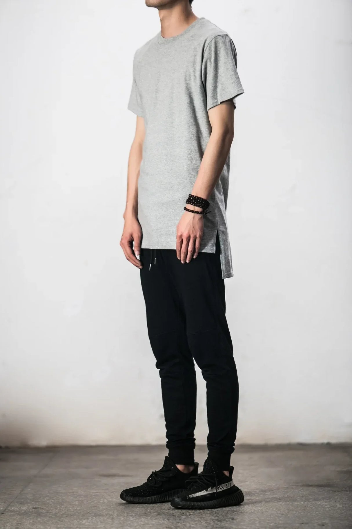Men Long Hem Streetwear Tee