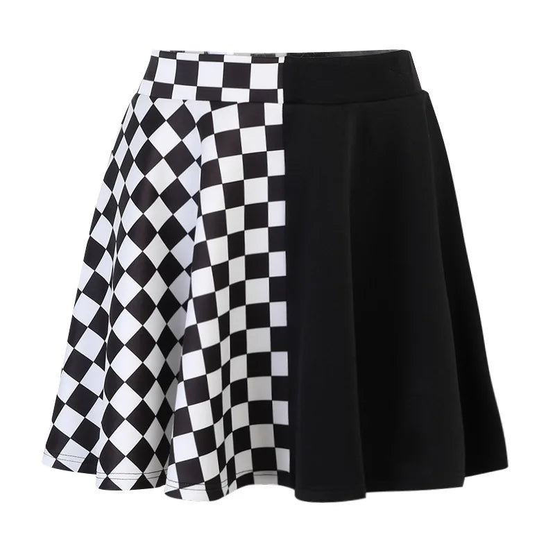 Women Colorblock Pleated Skirt