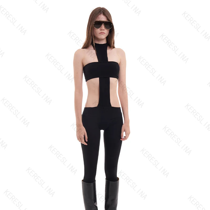 PunkTrix™ – Y2K Goth Harajuku Slim Jumpsuit (Bold, Punky & Scene-Ready)
