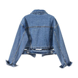 Women's Long Sleeve Denim Lapel Jacket