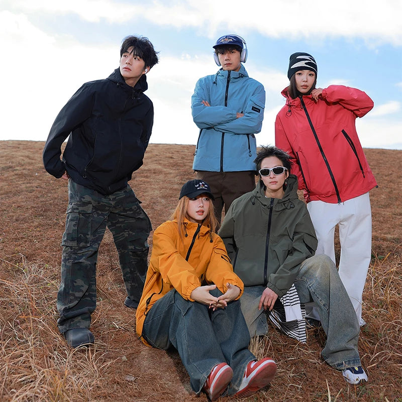 Outdoor Windproof Waterproof Hiking Hooded Jacket