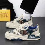 Men Breathable White Skateboard Sneakers