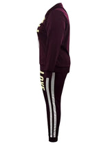 Women Plus Size Striped Sweatsuit