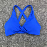 Women Twist Front Cross Back Sports Bra