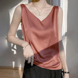 Office Lady V‑Neck Casual Tank Top