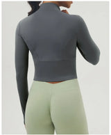 Women Slim Fit Zipper Yoga Top Jacket