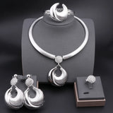 Dubai Silver Plated Luxury Jewelry Set