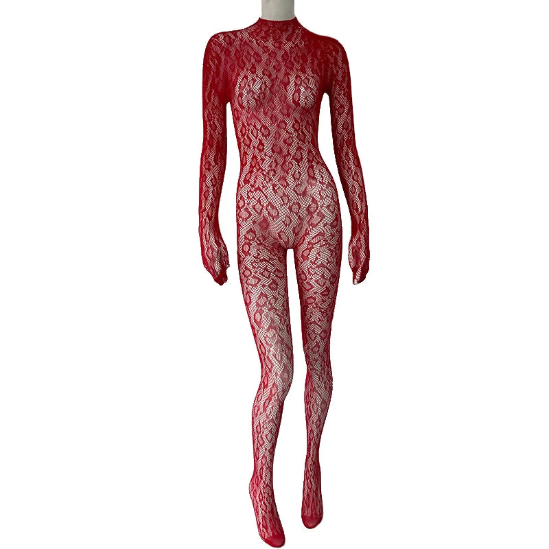 Velvexa™ – Lace Fishnet Night Club Bodysuit (Daring, Sultry & Statement-Making)