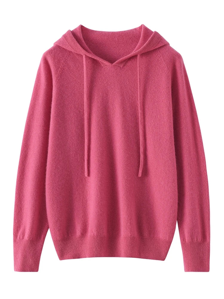 Women's 100% Cashmere Hooded Sweater