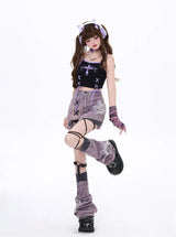 LaceVibe™ – Purple Lace-Up Mini Skirt (Harajuku Aesthetic Skirt)