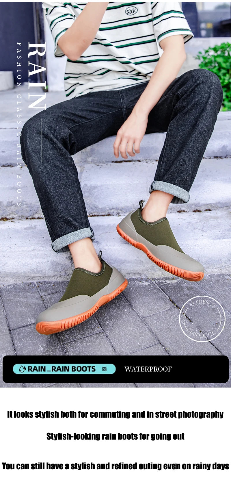 Men Lightweight Rain Boots