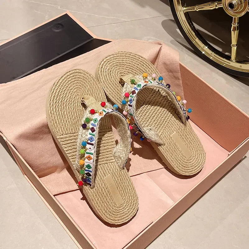 Women’s Low Heel Beach Sandals Non-Slip Slides