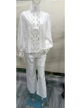 Women Plus Size Wide Leg Pants Set