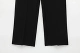 Lapel Zip Wide Leg Pant Set