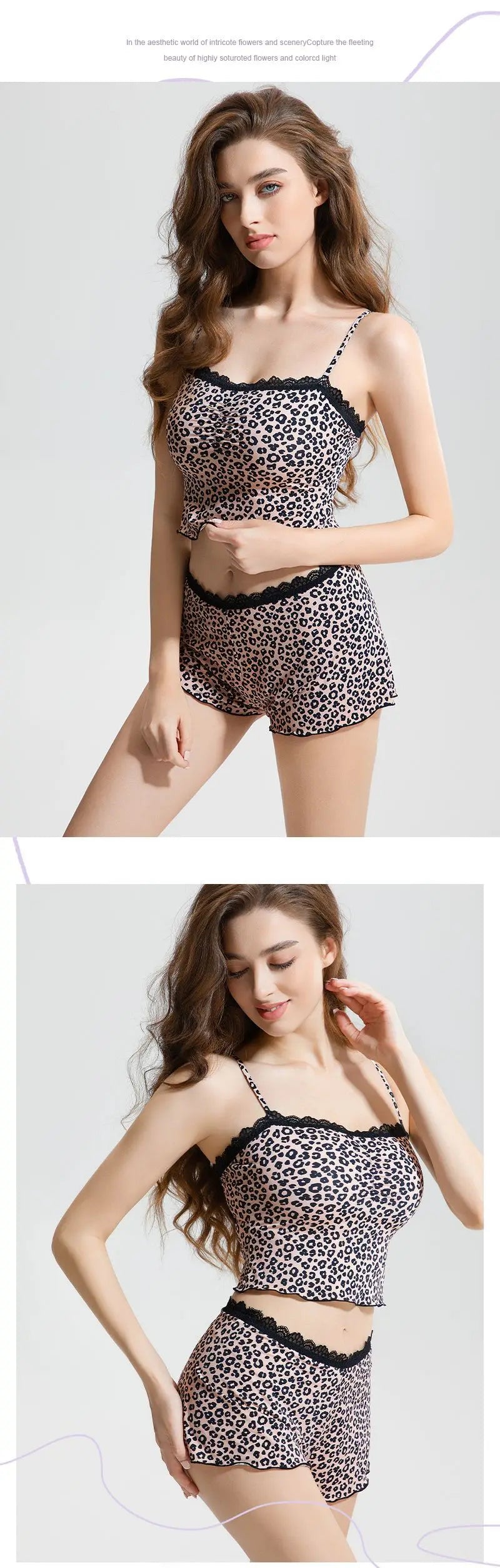 Women Lace Leopard Halter Top