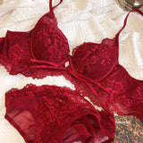 Women Hollow Lace Bra Set