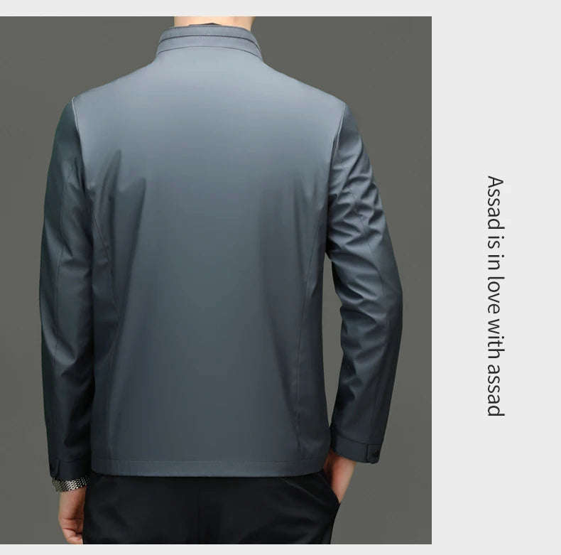 Men Stand Collar Zipper Jacket