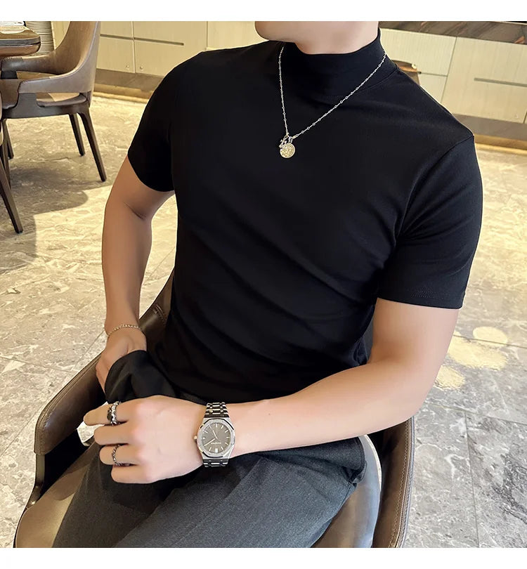 Men Korean Slim Fit Turtleneck Tee