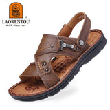 Men Leather Buckle Casual Sandals