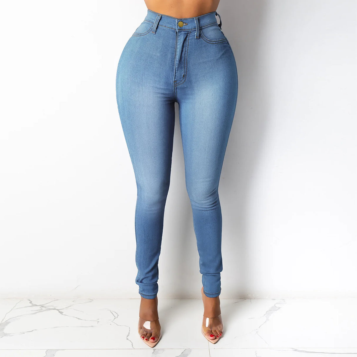 Women Elastic Office Jeans