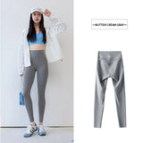 Women High Waist Push Up Sharkskin Leggings