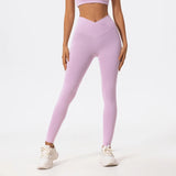 Hearuisavy Cross Waist Push-Up Yoga Leggings – High Waist Gym Pants