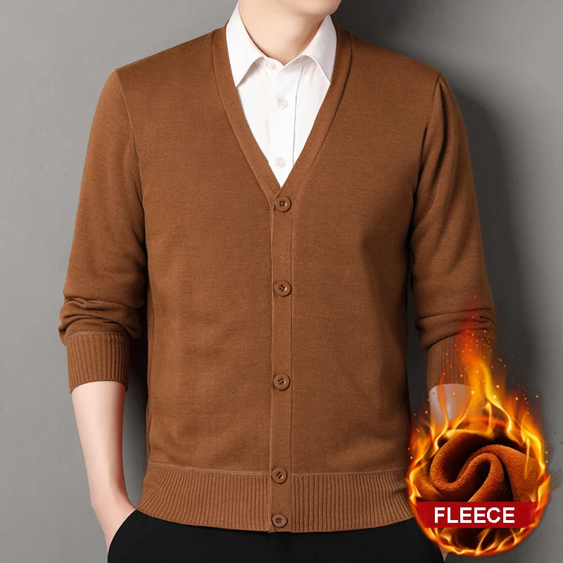 Men V-Neck Knit Cardigan